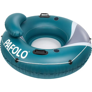 PAFOLO River Floats, River Tubes for Floating Heavy Duty, River Raft with Mesh Bottom, 2 Cup Holders, 2 Heavy-Duty Handles, Headrest, 53" Inflatable Float Tube for Beach Lake Rafting