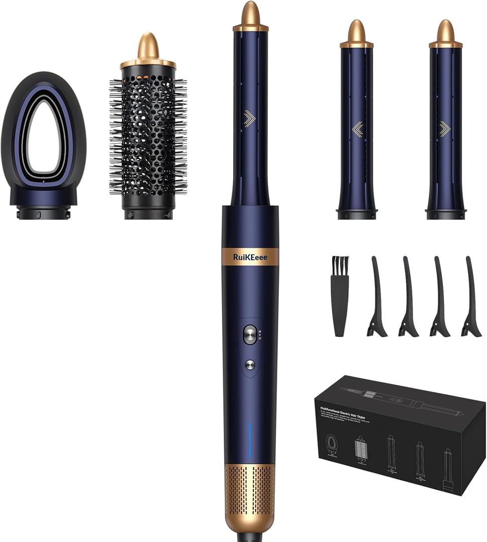 4-in-1 Hot Air Styler & Hair Dryer Brush  110,000 RPM High-Speed Brushless Ionic Blow Dryer for Fast Drying, Curling, Straightening, Suitable for All Hair Styler - No Heat Damage