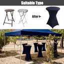meioro Cocktail Table Covers Navy, 32x43 Inch Highboy Spandex Fitted Tablecloth for Round Tables, Stretch Square Corners High Top Cocktail Table Cover for Party Bar Wedding Birthday Banquet Outdoor
