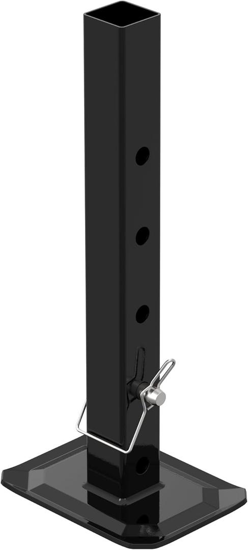 8000 lbs Square Drop Leg with Pin, Black