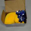 Lenwen Cheer Duck Gift with Pom Poms Bow 8 Inch Duck Plush Senior Cheerleader Gifts Team Support Gift for Senior Night Gifts Cheer Competition Day Must Have (Blue)