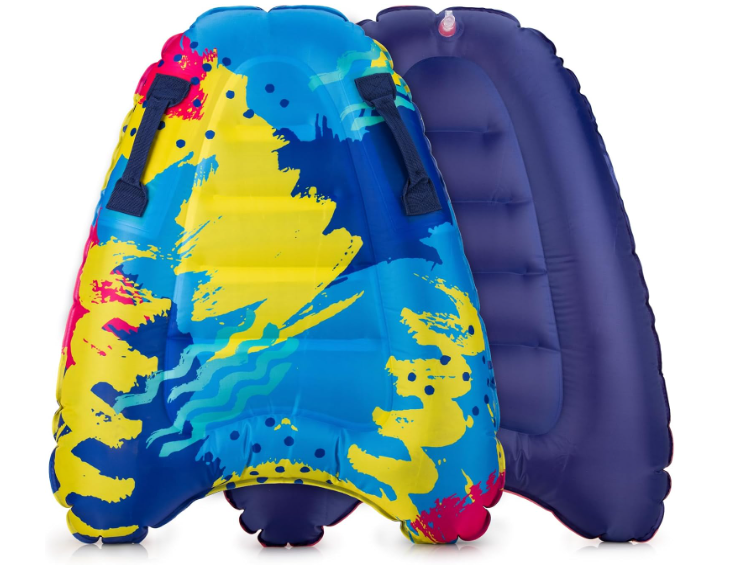 Inflatable Boogy Boards for Beach Travel Toys, 30 Cavas Slip Slide Water Park Body Surfing Board with Handles, Summer Fun Water Pool Game Toys for Kids 4,8,12 Ages Resort