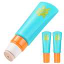 MONVIE Sunscreen Applicator, Refillable and Spill Proof Kids Sunscreen Lotion Applicator with Soft Foam Sponge For Kids, Adults & Families, Summer and Vacation Essentials 2Pcs Blue