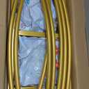 LANGXUN 9.5ft Large Size Metal Circle Balloon Arch Stand Decoration, Arch Frame for Birthday Wedding Graduation Decorations and Event Party Supplies, Baby Shower Photo Background (Gold)