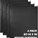 4 Pack Sound Dampening Blanket, 96" x 80" Heavy Duty Large Acoustic Curtain- Easy Hanging Sound Absorbing Studio Blanket with Light Blocking for Studio Recording Environment