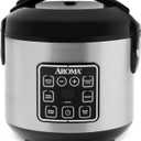 AROMA Digital Rice Cooker, 4-Cup (Uncooked) / 8-Cup (Cooked), Steamer, Grain Cooker, Multicooker, 2 Qt, Stainless Steel Exterior, ARC-914SBD