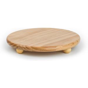 HillSpring Wood Pedestal Stand, 11.8 Round Wood Riser for Kitchen Bathroom Counter Organizer, Sturdy Farmhouse Display Tray to Elevate Soap Dispenser, Plants, Vases