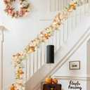 9Ft Thanksging Garland with Lights Plug in Fall Decorations for Home 50 White Bulbs Connectable Lighted Thanksgiving Garland for Indoor Outdoor Harvest Mantle Fireplace Fall Decortions(3 Packs)