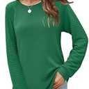 Aifer Womens Long Sleeve Shirts Casual Tunic Tops Fashion Crewneck Sweatshirts Christmas Shirts Holiday Tops Clothing Outfits, Small