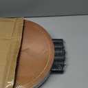 2-Pack Wood Plant Stands Indoor, 16.7" Tall Plant Stand Outdoor Mid-Century Plant Stool, Single Plant Table Modern Small Round Side/End Table for Living Room, Balcony, Office(Brown) (Brown Tray with Black Legs-2Pack)