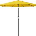 Blissun 9' Outdoor Patio Umbrella, Outdoor Table Umbrella, Yard Umbrella, Market Umbrella with 8 Sturdy Ribs, Push Button Tilt and Crank