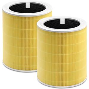 Core 600S Replacement Filter Compatible With Levoit Core 600s, 3-In-1 High-Efficiency Filter And Activated Carbon Filter, Part#Core 600S-Rf for Home Dust/Smoke Odors/Pet Dander Removing, 2Pack, Yellow