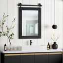 Farmhouse Bathroom Mirror for Over Sink 22x32 Black, Rustic Western Barn Decor Bathroom Vanity Mirror, Wall Mirror for Bathroom, Living Room, Bedroom, Entryway