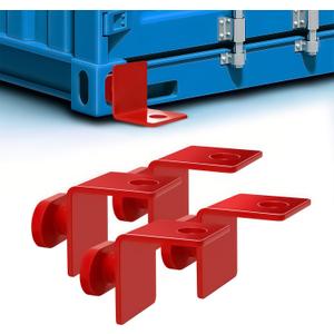 4 Pack Shipping Container Anchors, Shipping Containers Side Twist Lock, Shipping Container Tie Downs, Shipping Container Accessories for Anchoring to Rock Floor or Cement (Red)