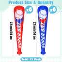Fovths Inflatable Baseball Bats Bulk 12 Pack 22 Inch Blow Up Baseball Party Favors Red & Blue Sports Theme Inflatable Sports Bats for Birthday Party Decorations Game Prizes Event Supplies