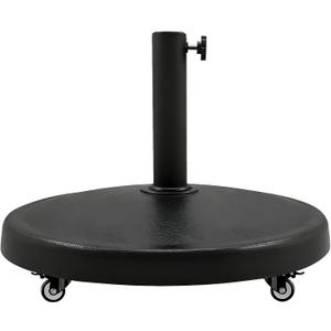 T&Jero 44 lb Round Heavy Duty Patio Market Umbrella Base Weight Stand with Wheels for Outdoor, Black