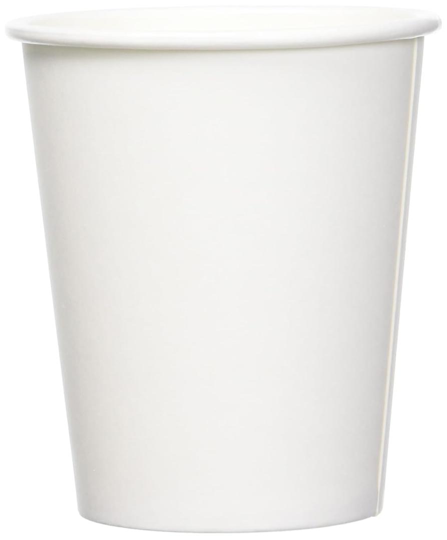 Amazon Basics Disposable Paper Cups for Hot and Cold Beverages, 8 oz, White, 1000 Count