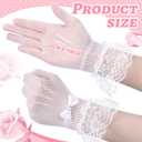 Bencailor 3 Pieces Lace Gloves Halloween Cosplay Costume Tea Party Princess Dressing Gloves for Wedding (Black, White, Beige)