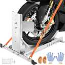 Stainless Steel Motorcycle Wheel Chock Stand, Antirust Heavy Duty 3000lbs Load Capacity Universal Front Tire Stand Chocks for Motorcycle, Dirt Bikes/Trailer Wheel Silver