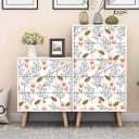 2 x Jeweluck Floral Wallpaper Peel and Stick Wallpaper Floral Contact Paper 17.7inch196.8inch Flower Bird Removable Wallpaper Peel and Stick Vintage Floral Wall Paper for Cabinets Decorative Vinyl