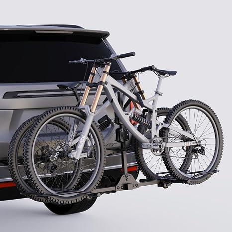 Bike Racks for Ebikes,Fat Tire Bike Rack for Tow Hitch 2-Bike 160 lbs Capacity,Hitch Bike Rack for Heavy E Bike, Wobble Free Smart Tilting Folding Bicycle Car Racks for Standard, 2 inch Receiver