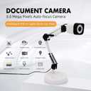 Document Camera for Teachers, 8mp with Auto-Focus and LED Supplemental Light, Excellent for Distance Education and Web Conferencing