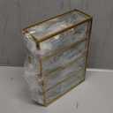 HighFree Gold Glass Coffee Pod Organizer with 4 Drawers, Clear Storage Glass Box for K-Cups, Tea Bags, Sugar Packets, Counter Top Collection Display Holder for Home, Office