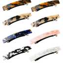 Hair Barrettes for Women, 8 Pcs Barrettes for Fine Thin Thick Hair, 3 Inch Acetate Small Clips Barrette No Slip, French Tortoise Shell Womens Girls Accessories