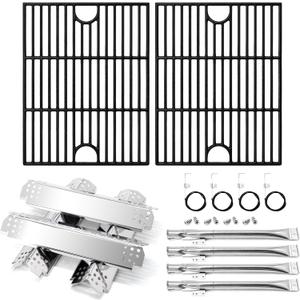 Grill Replacement Parts for Nexgrill 4 Burner 720-0830H, 720-0783E, 720-0830D, 720-0958A, Cast Iron Grill Grates, Heat Plates, Burners and Igniters Kit for Nexgrill Replacement Parts 4 Burner