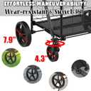 Foldable Shopping Cart with Waterproof Bag, 360 Swivel Wheels & Double Basket, 300lbs Capacity for Groceries, Heavy Duty Utility Grocery Carts for Shopping, Laundry, Camping, Luggage