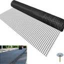 Universal Geogrid Roll 3.84ft x 164ft Retaining Wall Fiberglass Geogrid, 50KN Tensile Strength Driveway Ground Gravel Grid with Mounting Screws for Asphalt Pavement and Soil Road Slope Reinforcement