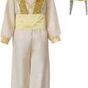 Mens Arabian Prince Costume Uniform Fairy Tale Cosplay Suits Halloween Outfits Full Set With Hat Medium