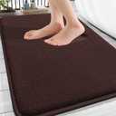 OLANLY Thick Memory Foam Bath Mat Rug 30x20, Extra Soft Absorbent Bathroom Rug, Quick Dry Bath Mats, Non-Slip, Machine Washable Carpet for Bathroom, Tub and Shower, Home Decor Accessories, Brown