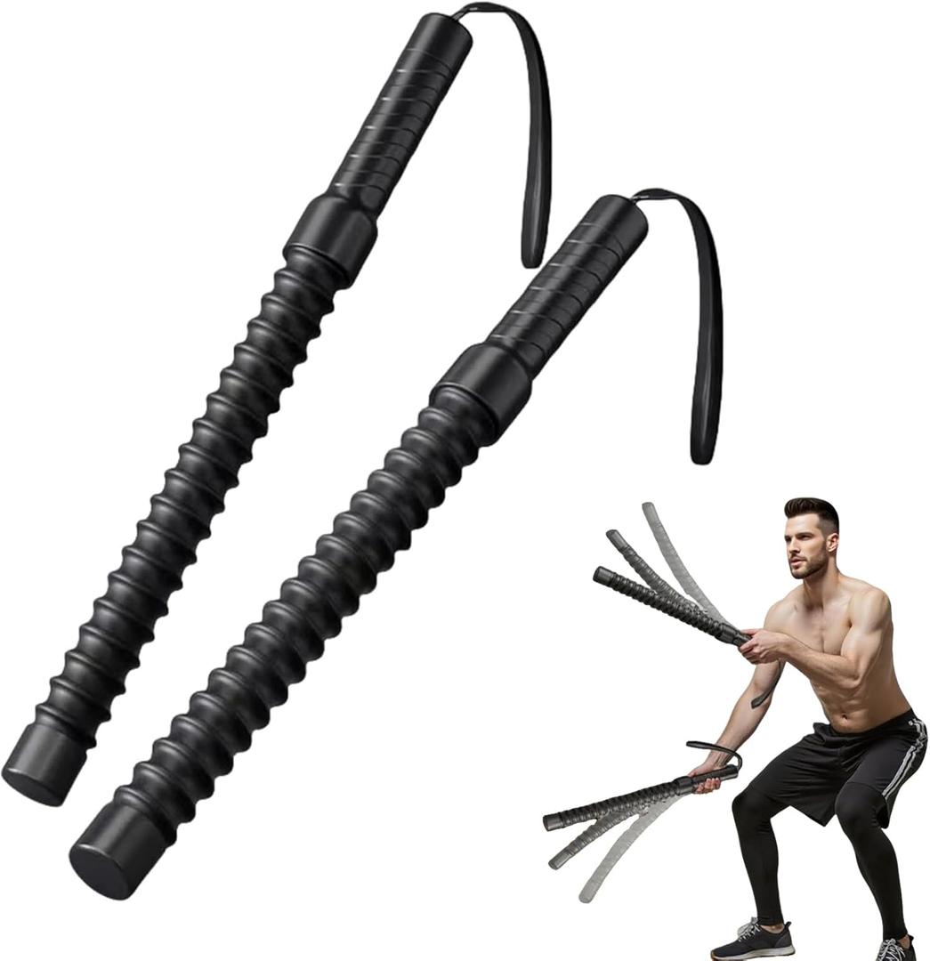 Weighted Ropeless Battle Rope for Home Gym, Strength Training, Portable Workout Ropes for HIIT Workouts, Low-Impact Cardio Training, Durable Core Strength Arm Muscle Builder Ropes for Men & Women- 2PCS