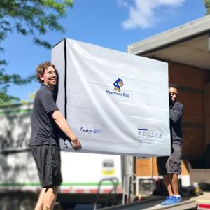 Plastic Mattress Bag for Moving Storage, 6 Mil Waterproof Zippered Mattress Cover, Mattress Protector for Moving Supplies - Queen Size (White)