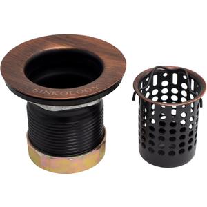 SinkSense 2" Jr. Basket Strainer Drain with Removable Basket, Antique Copper