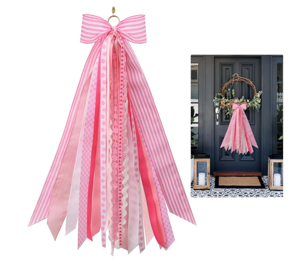 Pink Wreath Sash for Front Door Decorative Assorted Ribbons for Wreaths for Yard Porch Wreath Garland Decor
Amazon's