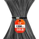Zip Ties, RAZCC 1200pcs Black Cable Zip Ties 14 Inch, Heavy Duty Plastic Wire Ties with 50lb Tensile Strength, Self-Locking Black Nylon Tie Wraps for Indoor and Outdoor (Wideth 0.18")