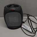 Amazon Basics Oscillating Ceramic Space Heater, Portable Fast Heating Indoor Solution, With Overheat and Tip-Over Protection, Thermostat, 1500W, 7.52"D x 6.34"W x 9.45"H, Black