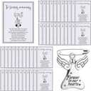 Inbagi 50 Set Funeral Memorial Pins Angel Charm Keepsakes Memorial Message Charms Pendant with Card in Loving Memory Cards with Safety Pins for Guests Mourning Brooch Sympathy Gifts