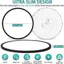 20 Inch LED Flush Mount Ceiling Light Fixture,Dimmable Ultra Thin Round Ceiling Light,40W 4000 Lumens,3 Color Temperatures 3000K 4000K 6000K,Black,for Kitchen Dining Room Bedroom Office