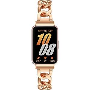 Slim Metal Watch Bands Compatible with Samsung Galaxy FIT 3,Adjustable Stainless Steel Bracelet for Women,Replacement Wristband Chain for Galaxy FIT 3 SM-R390.