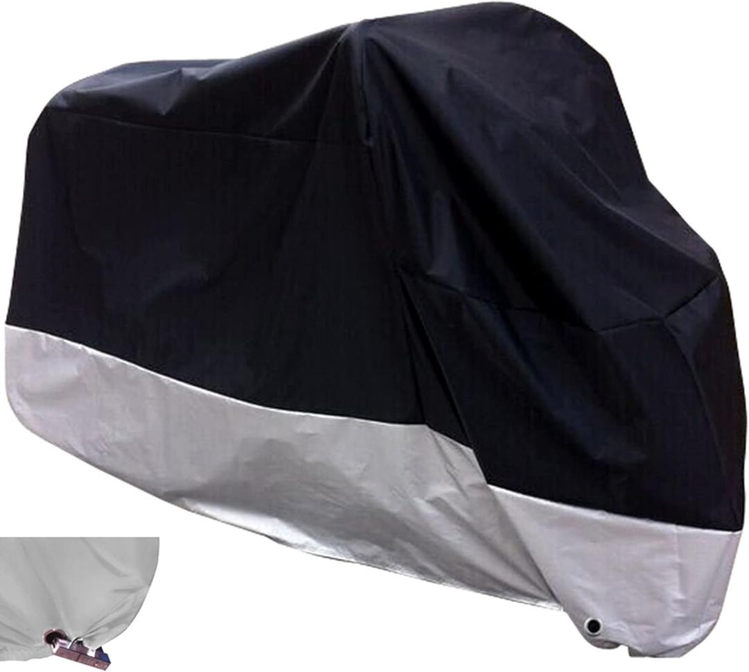 XYZCTEM All Season Black Waterproof Sun Motorcycle Cover,Fits up to 108" Motors (XX Large & Lockholes) XYZCTEM All Season Black Waterproof Sun Motorcycle Cover,Fits up to 108" Motors (XX Large & Lockholes)