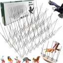 Bird Spikes, Pigeon Squirrel Raccoon Cat Bird Deterrent Anti-Climb Spikes for Outside, Anti Animal Defender Spikes Outdoor to Keep Birds Away for Window Roof Fence Railing (PP transparent color)