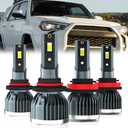 Fit For Toyota 4RUNNER 2006-2021 Light Bulbs, 9005 High Beam + H11 Low Beam, 4-Pack