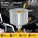 Vitog 22PCS No Spill Coolant Funnel Kit, Cooling System Funnels Kits, Spill-Free Radiator Funnel Set, Spill Proof Funnel Bleeder with Adapters, Extensions, Flexible Hose, Circular-Funnel, Towel
