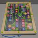 2 in 1 Magnetic Color and Number Maze Double-Sided ABC Alphabet Puzzles Board Magnet Dinosaur Counting Maze Preschool Learning Montessori Education 3 4 5 Years Toys (Car, One Size)