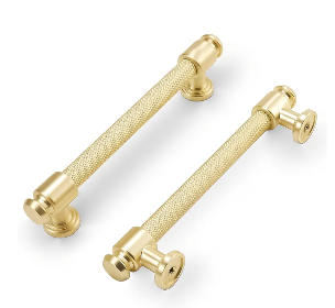 10 Pack 3-3/4"(96mm) Brushed Satin Nickel Cabinet Pulls Knurled Kitchen Cabinet Handles Drawer Pulls Cupboard Hardware for Cabinets