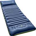 Sleeping Pad for Camping, 5 Inch Extra Thick Camping Sleeping Pad with Pillow Built-in Foot Pump, Lightweight Inflatable Sleeping Mat, Backpacking, Hiking, Tent (Single, Blue)