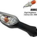 Motorcycle Front/Rear Blinker LampTurn Signals Indicator Light Compatible with KAWASAKI Ninja 300 400 650 Z900 Z250SL ZRX1200 ER-6N ZX-6R Z 1000SX (White Shell)